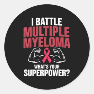 Sticker Rond Combattre le myélome multiple superpuissance comba