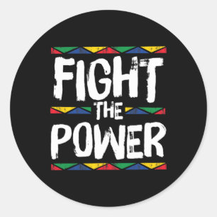 Sticker Rond Combattre le pouvoir African Pride Histoire Patrim