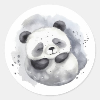 Sticker Rond Combattre Panda