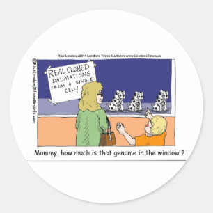 Sticker Rond Combien coûte ce dalmatien du génome dans la vitri