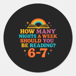 Sticker Rond Combien de nuits par semaine devriez-vous lire 67 