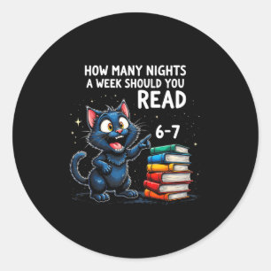 Sticker Rond Combien de soirées par semaine devriez-vous lire_ 