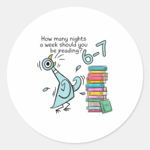 Sticker Rond Combien de soirées par semaine devriez-vous lire 6