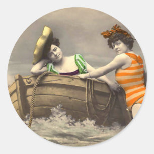 Sticker Rond Combinaison De Bain Scanadllée