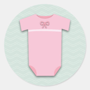 Sticker Rond Combinaison de fille de baby shower
