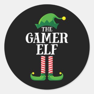 Sticker Rond Combinaison de Noël de groupe familial assortie de