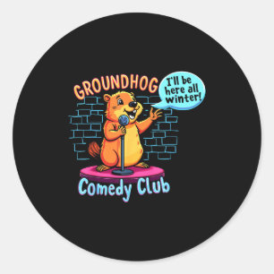Sticker Rond Comédie de la Chandeleur Stand-up Météo Sarcasme F