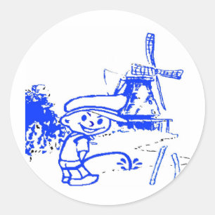 Sticker Rond Comical Dutch Boy