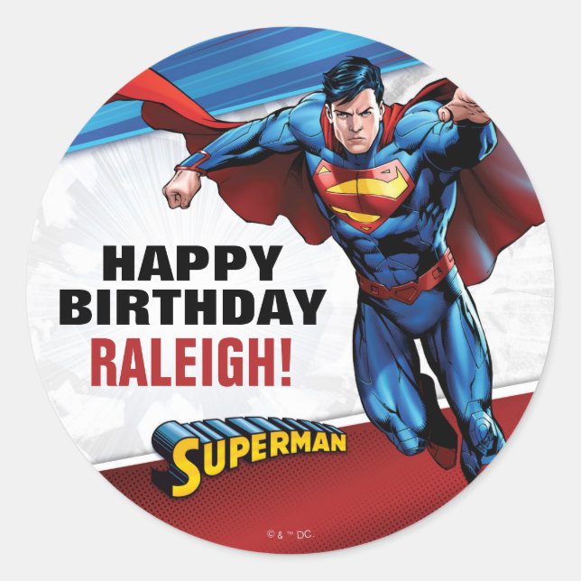 Sticker Rond Comics DC | Superman - Anniversaire (Devant)