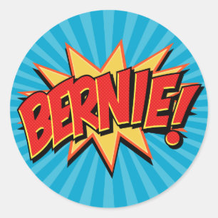 Sticker Rond Comics Geek 4 Bernie