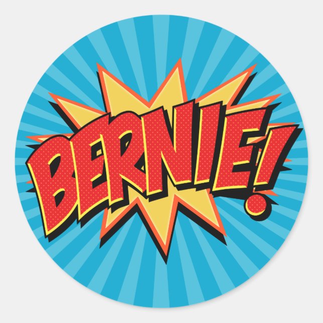 Sticker Rond Comics Geek 4 Bernie (Devant)