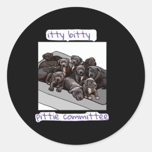 Sticker Rond Comité Itty Bitty Pittie