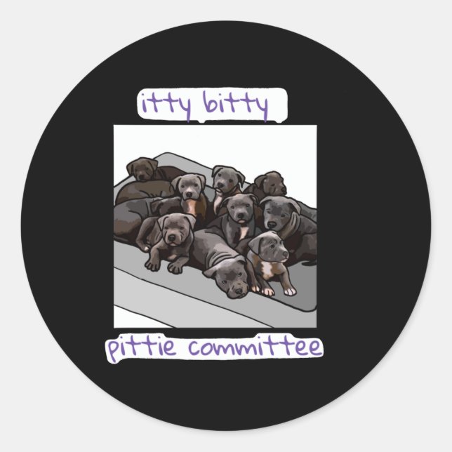 Sticker Rond Comité Itty Bitty Pittie (Devant)