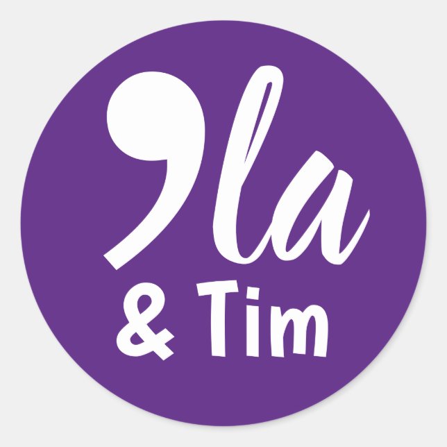 Sticker Rond Comma Kamala et Tim 2024 (Devant)