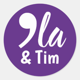 Sticker Rond Comma Kamala et Tim 2024
