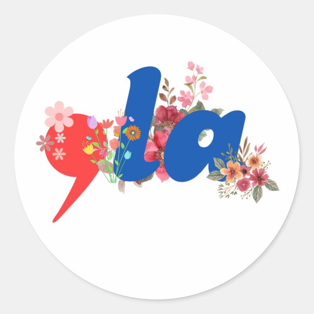 Sticker Rond Comma la Flowers (Devant)