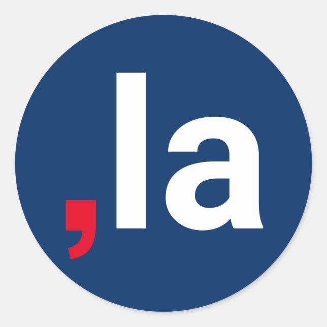 Sticker Rond Comma La kamala drôle prononciation rouge blanc bl (Devant)