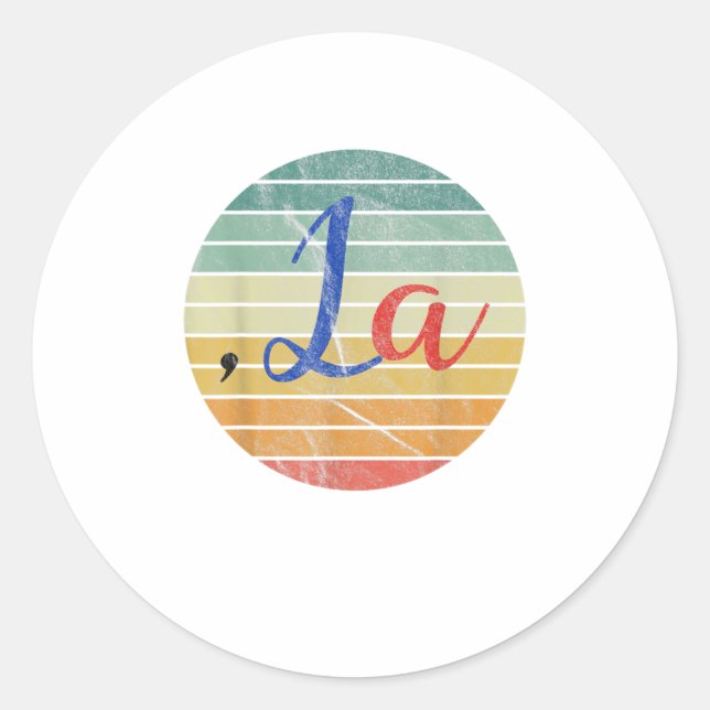 Sticker Rond Comma La Kamala Harris Funny Election 2020 G (Devant)