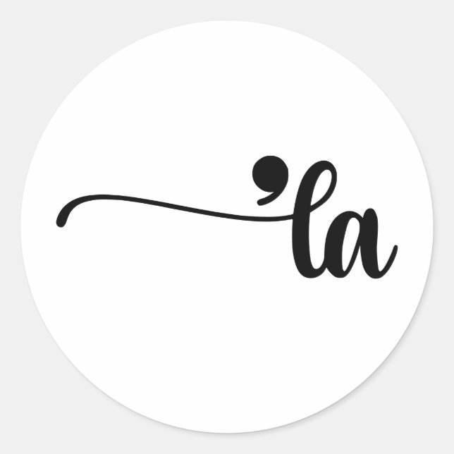 Sticker Rond Comma La Kamala Harris Ponctuation La Election (Devant)