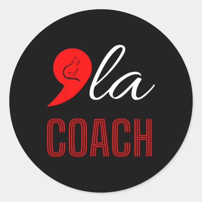 Sticker Rond Comma La Kamala Harris Tim Walz Coach 2024 La Comm (Devant)