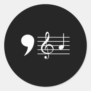 Sticker Rond Comma La Music Notes Kamala Harris Music Teacher E