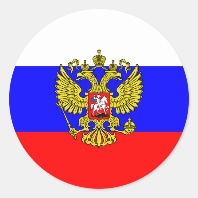 Sticker Rond Commandant En Chef De La Russie, Russie (Devant)