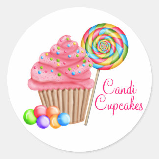 Sticker Rond Commande Personnalisée De Candace - Cupcakes Candi