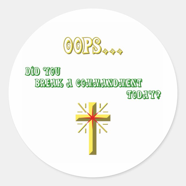 Sticker Rond Commandement cassé Christian (Devant)