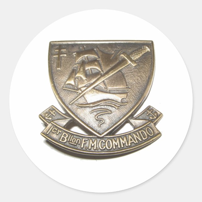 Sticker Rond Commando Kieffer - Insigne 1er BFMC (Devant)