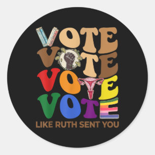 Sticker Rond Comme Envoyé Ruthh You Super Uterus Feminist Lgbt 