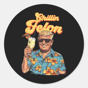 Sticker Rond Comme Le Président Felon Trump 2024 A Repris L'Amé