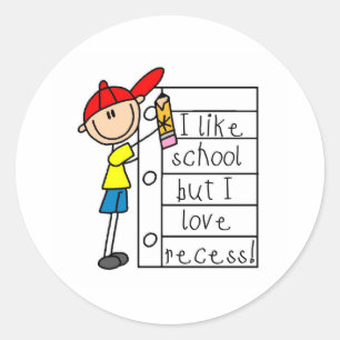 Sticker Rond Comme l'école aime la récréation