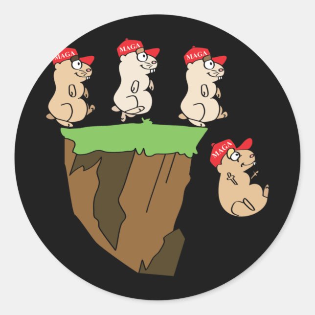 Sticker Rond Comme Lemmings (Devant)