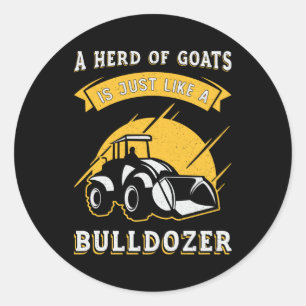 Sticker Rond Comme Les Bulldozers Des Ouvriers En Construction