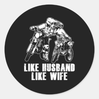 Sticker Rond Comme Mari Comme Femme Motocross Dirt Bike Cadeau