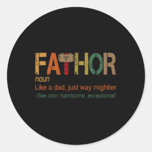 Sticker Rond Comme Papa, juste un chemin plus puissant Fête des