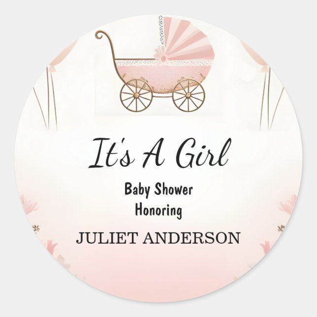 Sticker Rond Comme Rose Boho Gold Maman Chic Printemps Baby Gir (Devant)