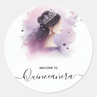 Sticker Rond Comme Royal Gold Tiara Lilac Light violet Quincean