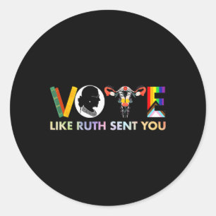 Sticker Rond Comme Ruth Vous A Envoyé Chemise Uterus Feminist L