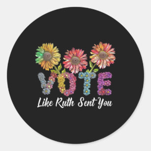 Sticker Rond Comme Ruth Vous A Envoyé Chemise Uterus Feminist L