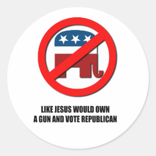 Sticker Rond Comme si Jésus possédait une arme
