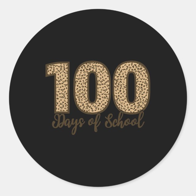 Sticker Rond Comme Tee - shirt Cheetah Leopard 100 Jours D'Écol (Devant)