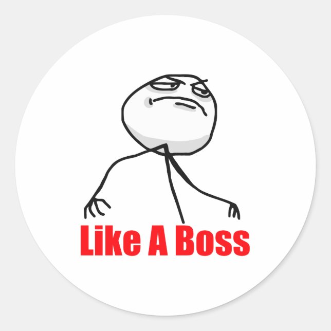 Sticker Rond Comme un patron (Devant)