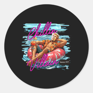 Sticker Rond Comme Un Vilain Trump Été 2024 Plage Relaxante