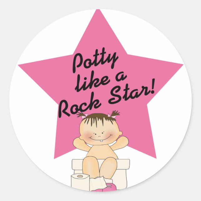 Sticker Rond Comme Une Fille Rock Star (Devant)