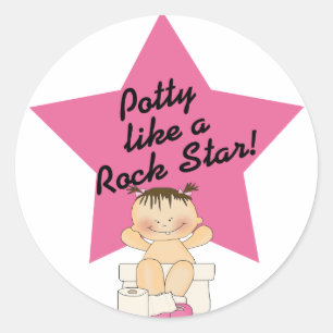 Sticker Rond Comme Une Fille Rock Star