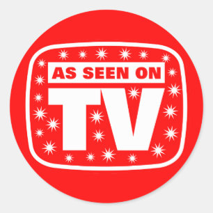 Sticker Rond Comme vu à TV - ch 2 avec des étoiles de neige