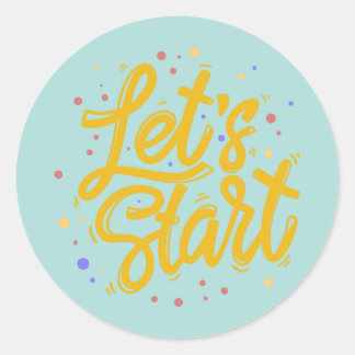 Sticker Rond Commençons le journal des puces motivationnelles