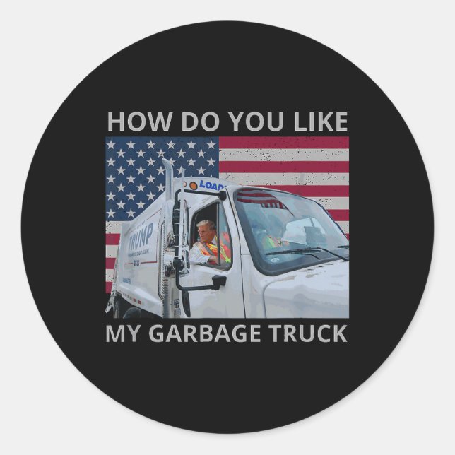Sticker Rond Comment aimez-vous mon trajet en camion de garage  (Devant)