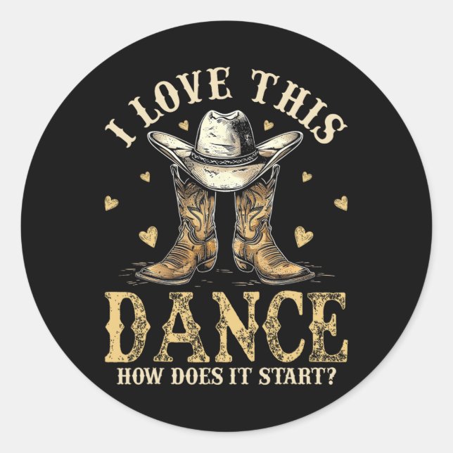 Sticker Rond Comment Cette Danse Commence Ligne Danse Pays (Devant)